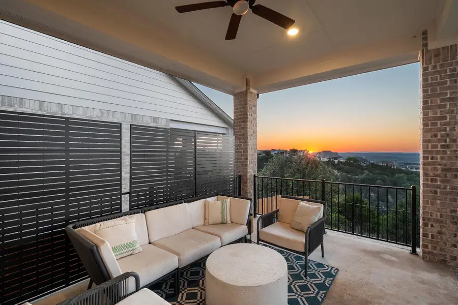 Exterior details and patio area of a home in Sweetwater - 60', Austin (Image 3). Exterior details and patio area of a home in Sweetwater - 60', Austin (Image 3).