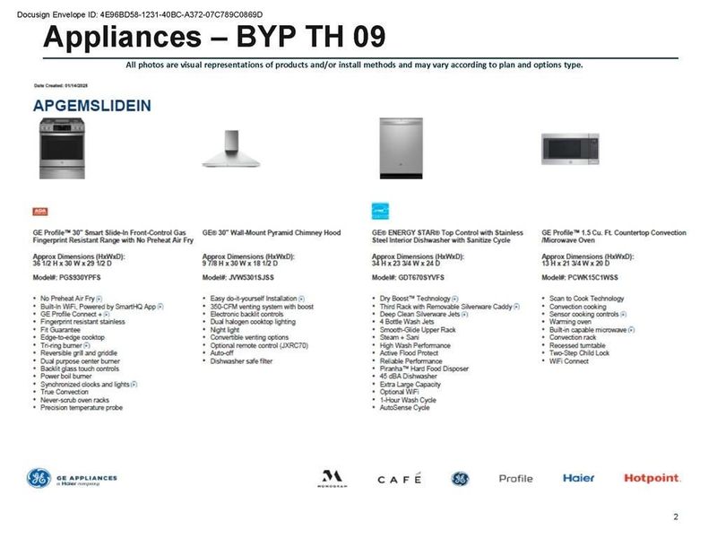 Kitchen appliances, GE Profile Slide-in Range, Vent hood, Dishwasher and Microwave