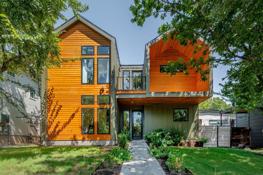 Front exterior of a new home in , Austin, TX, highlighting curb appeal (Image 19). Front exterior of a new home in , Austin, TX, highlighting curb appeal (Image 19).