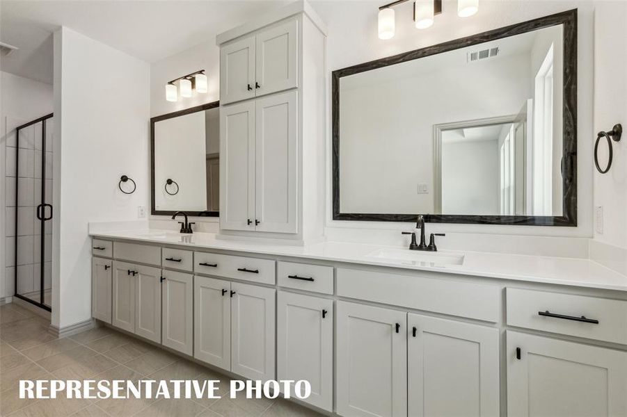 You'll find plenty of room for two in this wonderful owner's bath!  REPRESENTATIVE PHOTO