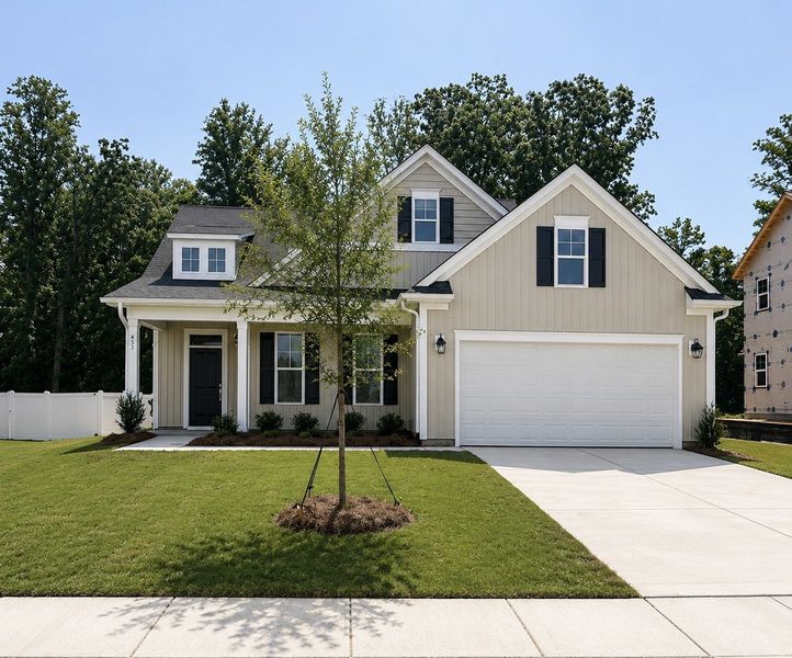 Front exterior of a new home in Fieldstone, Lexington, NC, highlighting curb appeal (Image 1). Front exterior of a new home in Fieldstone, Lexington, NC, highlighting curb appeal (Image 1).