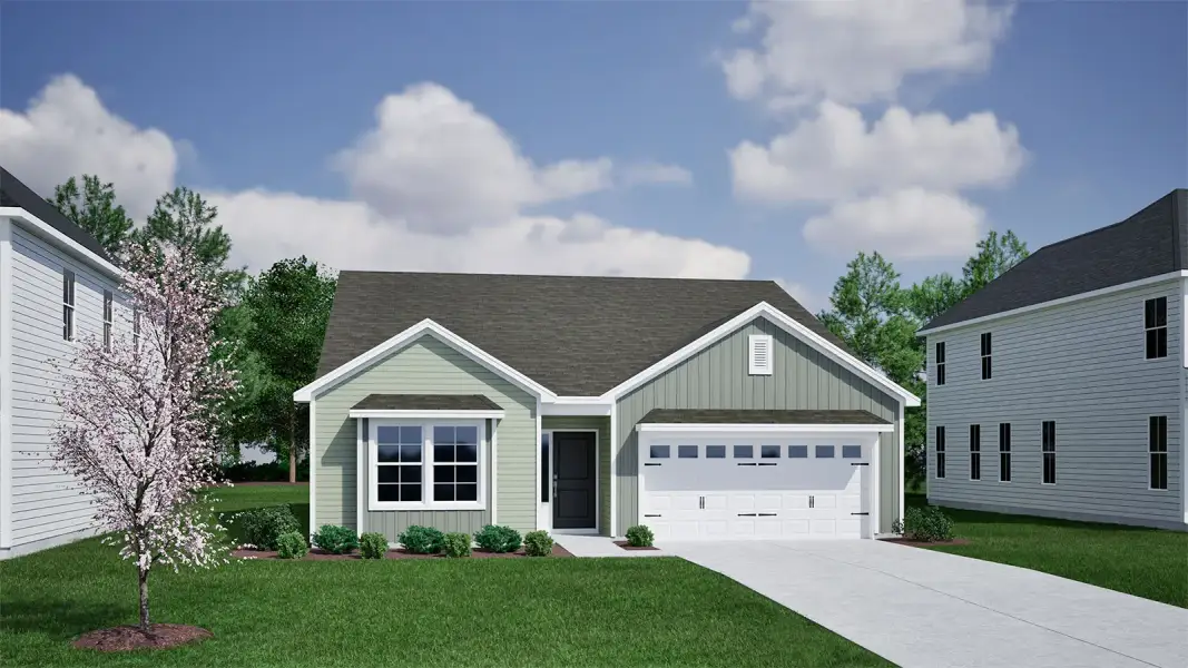 Representative exterior photo of a completed home built from the Durham II - Genesis Value Collection by Mungo Homes in Fairfield Place East and West, Chesnee, SC (Image 15).