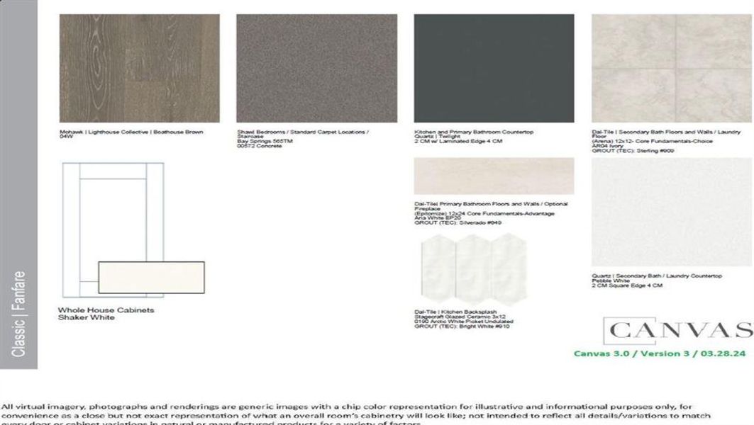 Design Selections. Home is under construction, selections subject to change.