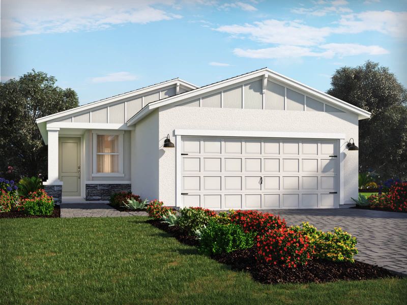 Representative exterior photo of a completed home built from the Robin by Meritage Homes in Crescent Lakes - Premier Series, Punta Gorda, FL (Image 1).