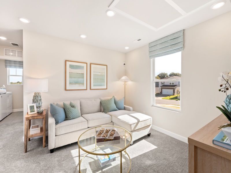 The upstairs loft can easily be transformed into a play room or home theater. The upstairs loft can easily be transformed into a play room or home theater.