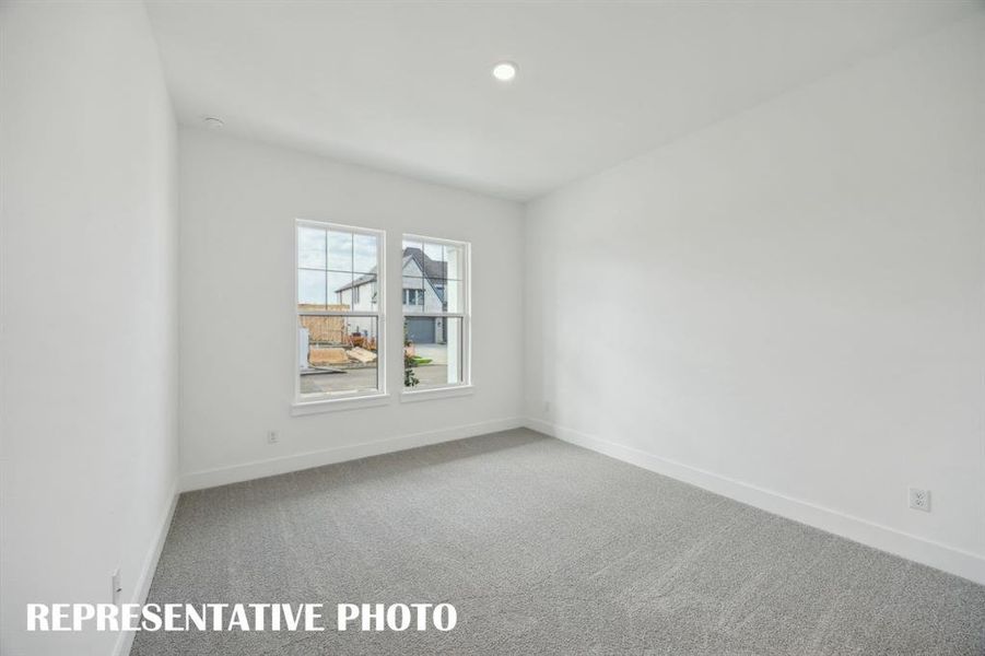 You'll find nicely sized secondary bedrooms in our Mason III floor plan.  REPRESENTATIVE PHOTO