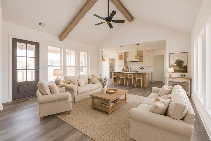 Virtually staged rendering