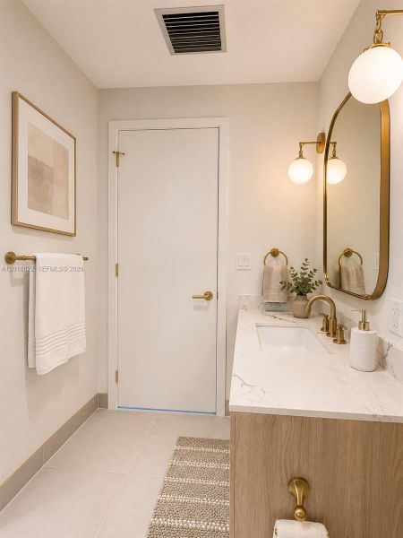 Furnished interior view inside a new home in , Miami (Image 11).