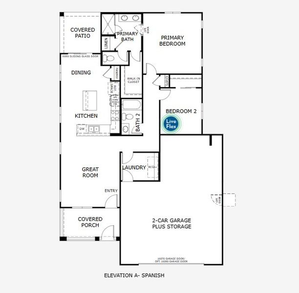 2D floor plan layout for the Daybreak by Landsea Homes in Elara at Moonlight, Maricopa, AZ (Image 3).