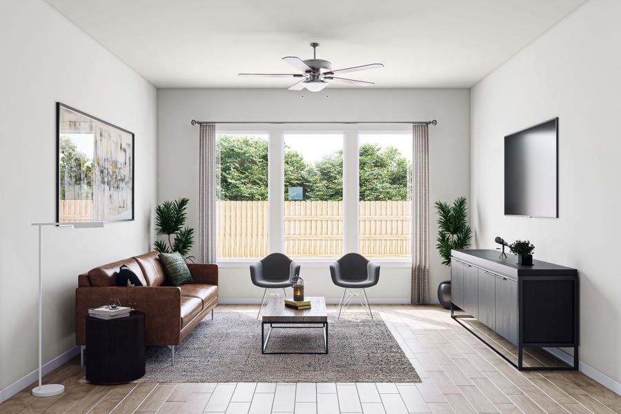 Representative furnished interior of a home built from the Fairfield by Tri Pointe Homes in Lagos Reserve, Manor (Image 10).