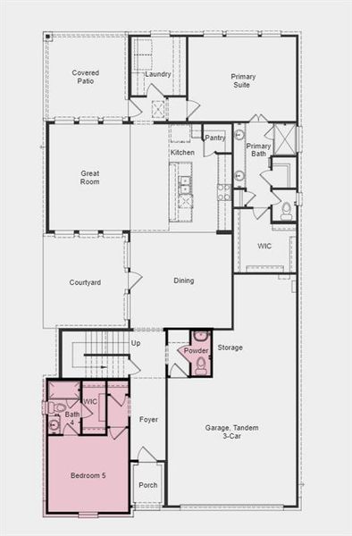 Structural options include: bed 5 with bath 4 and half bath in place of flex room.