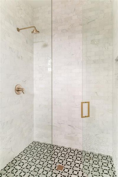 Bathroom with a shower stall