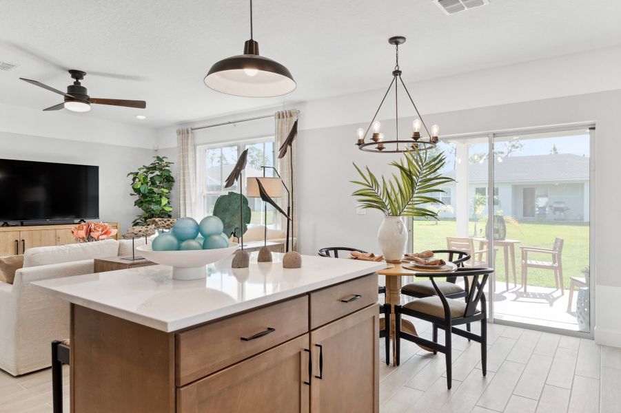 Dining area near island