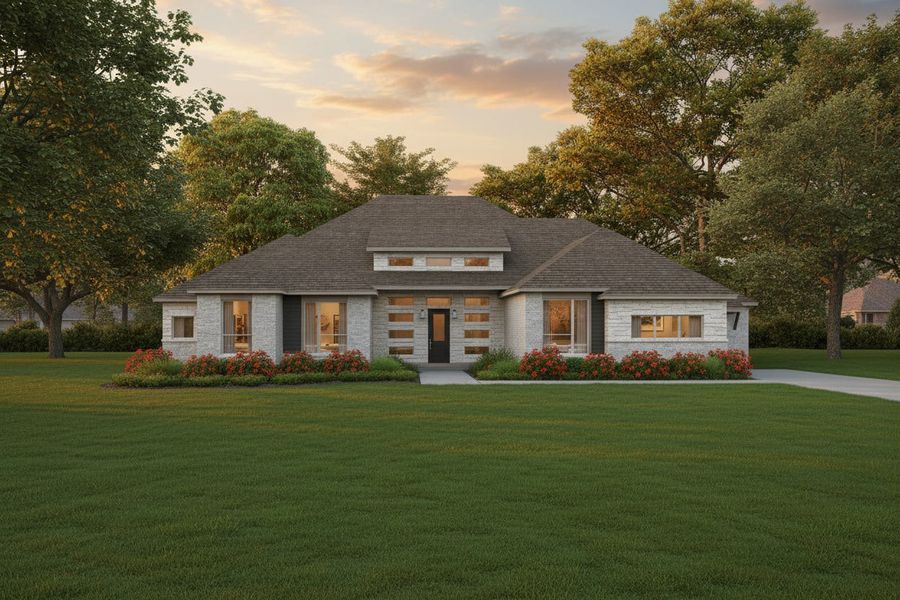 Front exterior of a new home in Heritage, McLendon-Chisholm, TX, highlighting curb appeal (Image 1). Front exterior of a new home in Heritage, McLendon-Chisholm, TX, highlighting curb appeal (Image 1).