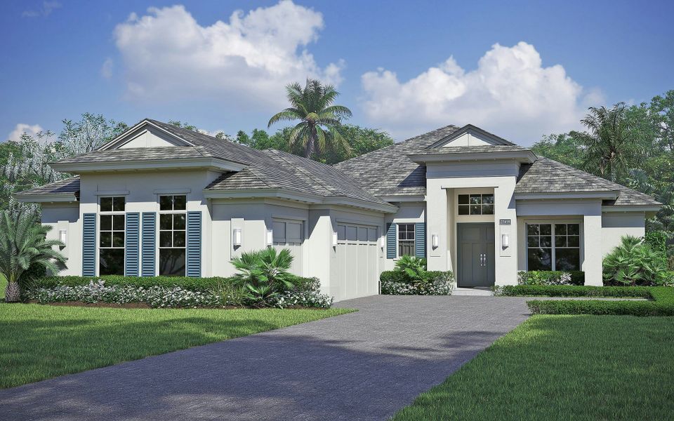 2D floor plan layout for the Sand Dollar Grande by GHO Homes in The Strand, Indian River Shores, FL (Image 60).