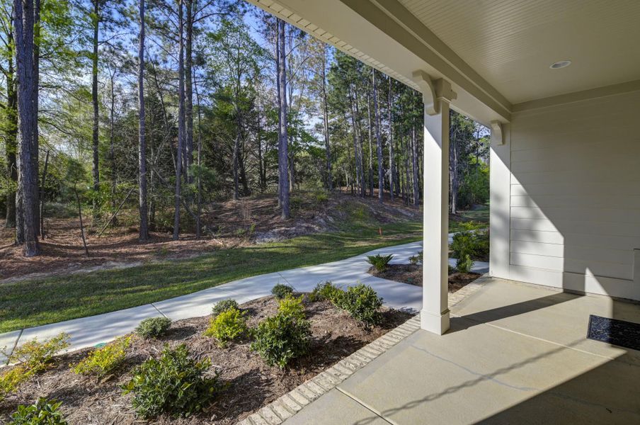 Exterior details and patio area of a home in Lake Carolina Townhomes, Columbia (Image 3).