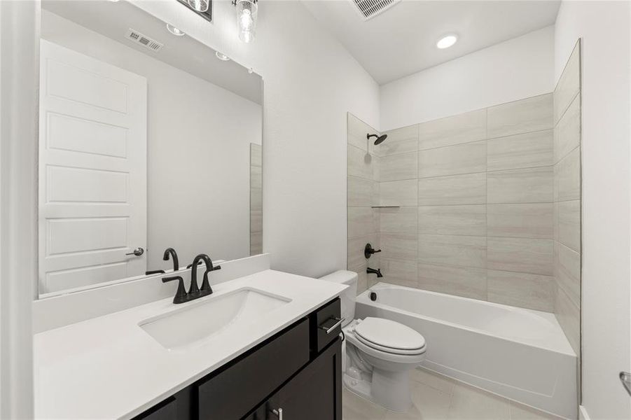 Furnished interior view inside a new home in Discovery Collection at Union Park, Little Elm (Image 1).