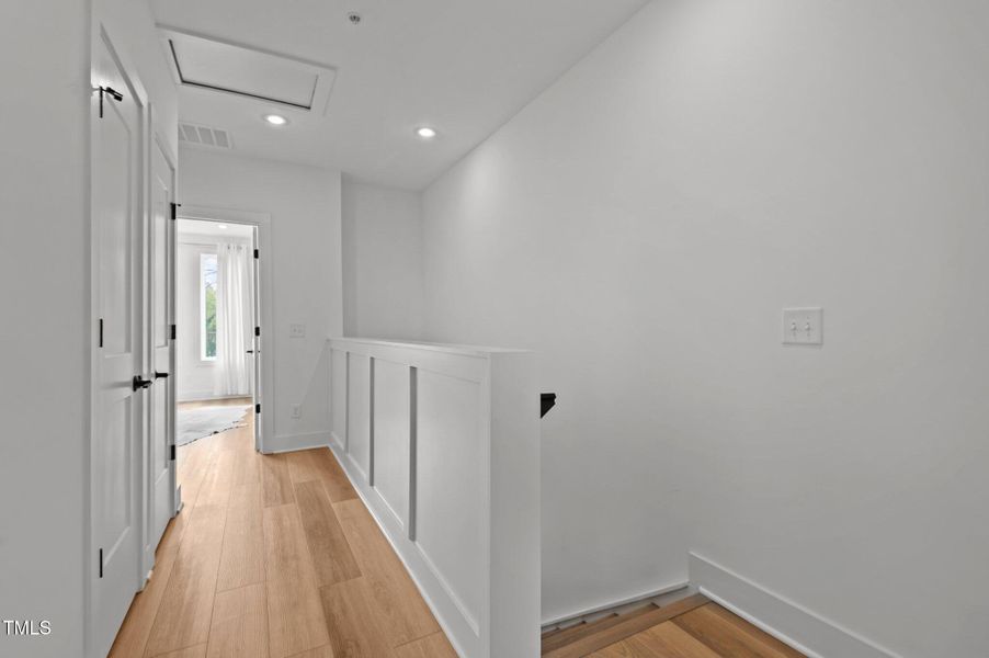 Custom trim on hall stairs