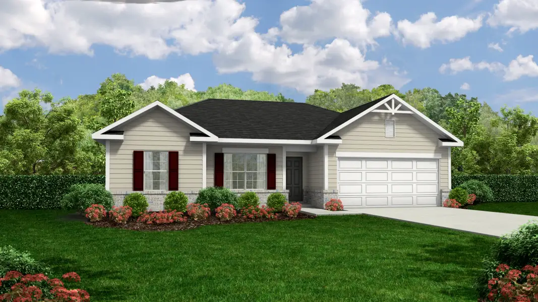 Representative exterior photo of a completed home built from the The Stafford by RTS Homes in Lakeside at Fifteen West, Hinesville, GA (Image 25).