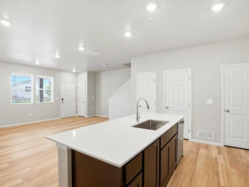 Furnished interior view inside a new home in Skyview at High Point, Aurora (Image 3). Furnished interior view inside a new home in Skyview at High Point, Aurora (Image 3).