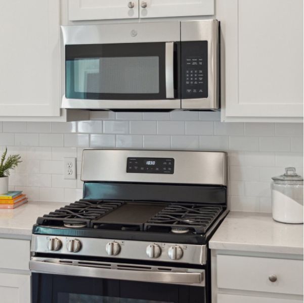 Kitchen microwave and stove Kitchen microwave and stove