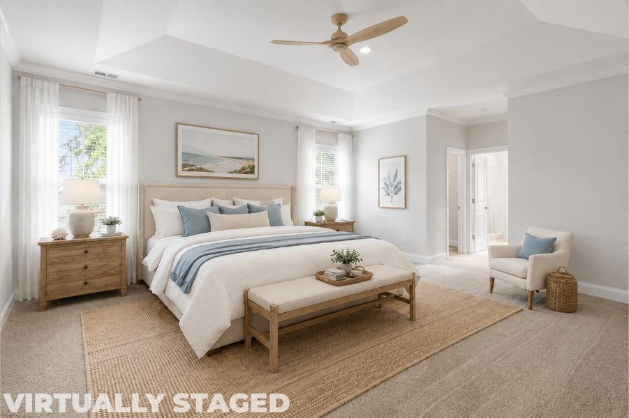 Furnished interior view inside a new home in Tidewater at Lakes of Cane Bay, Summerville (Image 33).