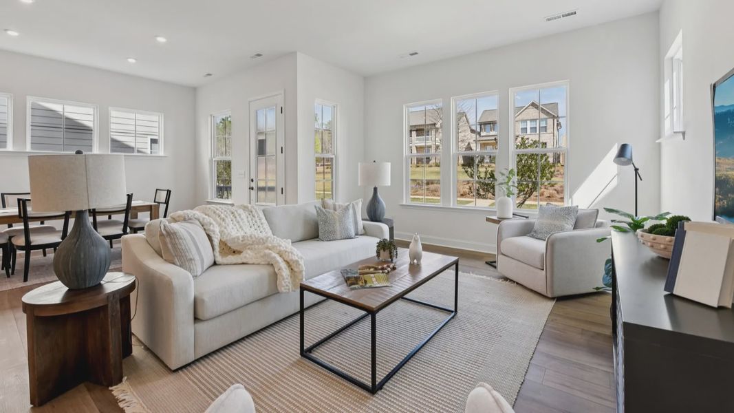 The Brentwood Plan by DRB Homes in The River District, Charlotte NC. - Living Area The Brentwood Plan by DRB Homes in The River District, Charlotte NC. - Living Area