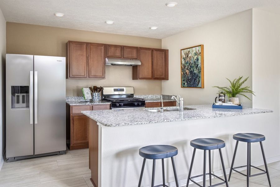 Representative furnished interior of a home built from the 1360 Modeled by KB Home in Sagecrest Trails, Conroe (Image 5).