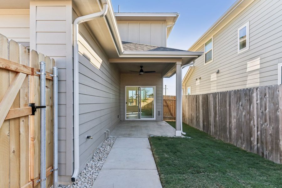Exterior details and patio area of a home in Porter Country, Buda (Image 24). Exterior details and patio area of a home in Porter Country, Buda (Image 24).