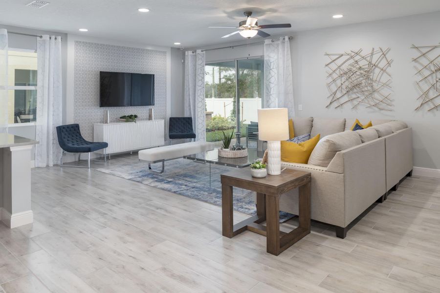 Family Room - Miles at Brack Ranch in St. Cloud, FL by Landsea Homes