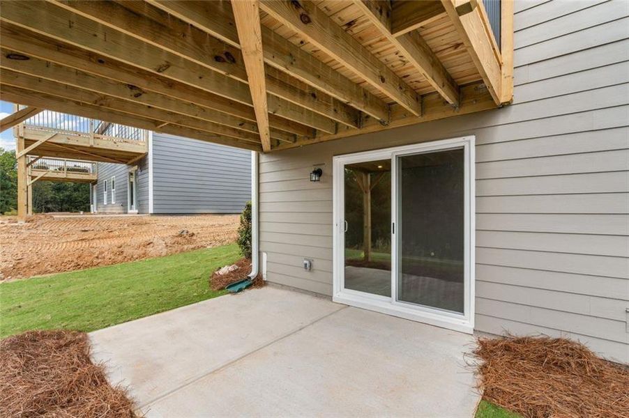 Exterior details and patio area of a home in Villas at Gold Creek, Dawsonville (Image 25).