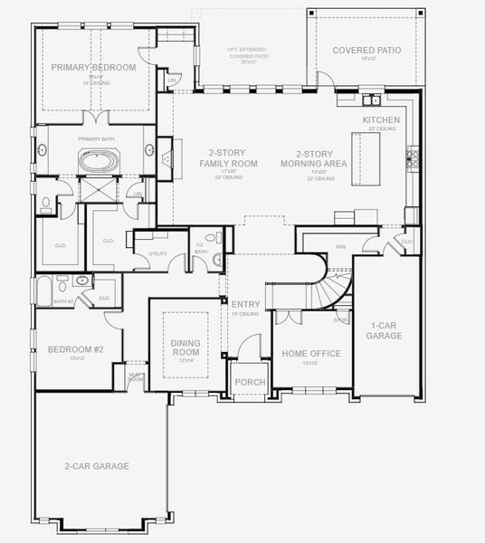 2D floor plan layout for the 4336W by Perry Homes in Sonoma Verde 70', Rockwall, TX (Image 3). 2D floor plan layout for the 4336W by Perry Homes in Sonoma Verde 70', Rockwall, TX (Image 3).