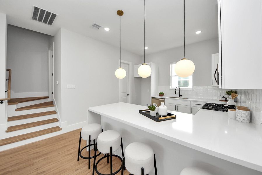 Furnished interior view inside a new home in Skyline Homes at Cavalcade, Houston (Image 17). Furnished interior view inside a new home in Skyline Homes at Cavalcade, Houston (Image 17).