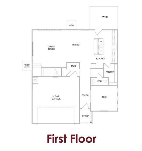 2D floor plan layout of this home in Fowler Farms, Auburn, GA (Image 3).