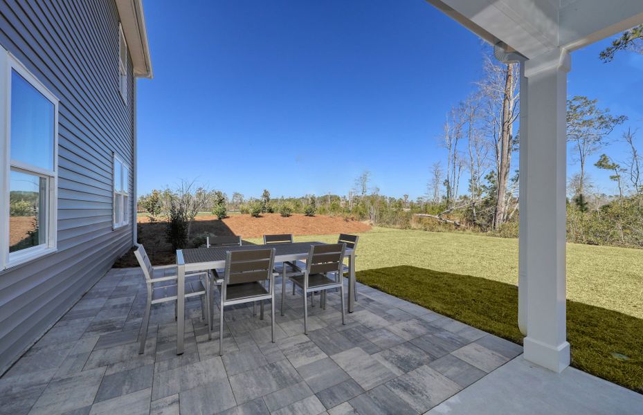 Exterior details and patio area of a home in Crescent Cove, Myrtle Beach (Image 4). Exterior details and patio area of a home in Crescent Cove, Myrtle Beach (Image 4).