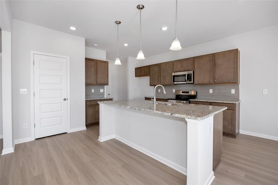 The Harrington- Kitchen. Sample image for illustration; upgrades, options, and colors may vary. The Harrington- Kitchen. Sample image for illustration; upgrades, options, and colors may vary.