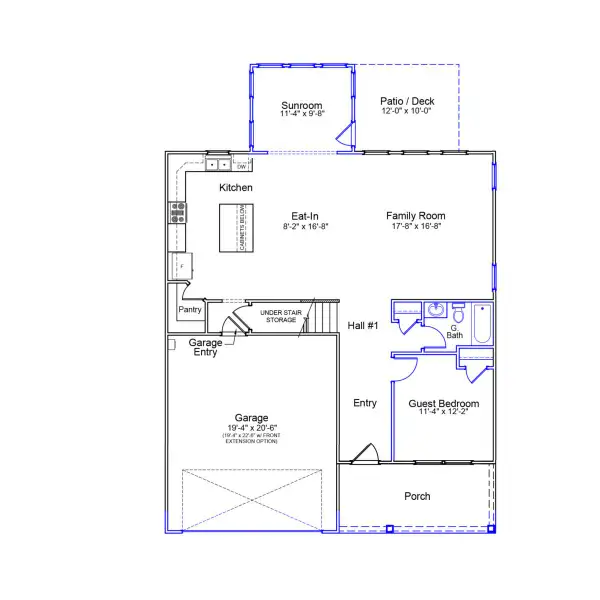 2D floor plan layout of this home in Fieldstone, Lexington, NC (Image 4).