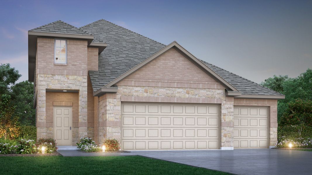 Representative exterior photo of a completed home built from the The Redbud by Legend Homes in Hunters Ranch, San Antonio, TX (Image 22).