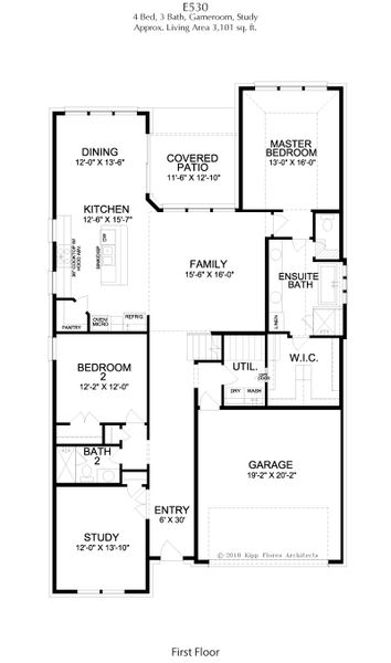 2D floor plan layout for the Madison by Landon Homes in Lexington Frisco, Frisco, TX (Image 6).