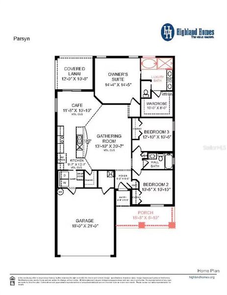 2D floor plan layout of this home in Gracelyn Grove, Haines City, FL (Image 2).