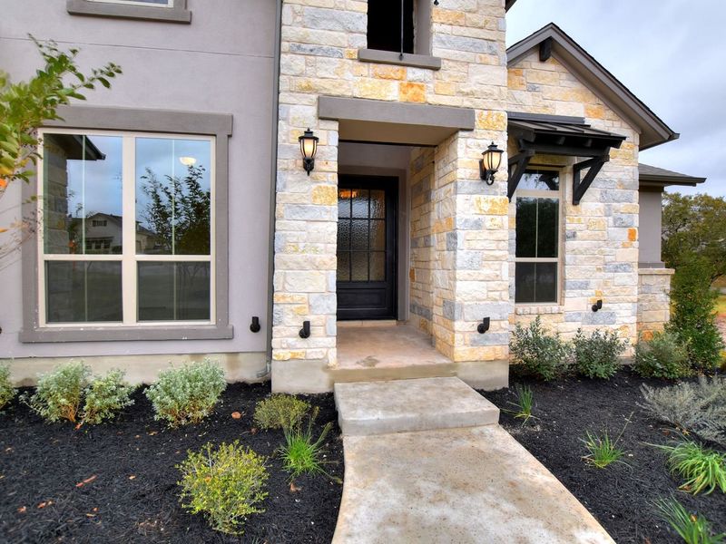 Representative exterior details of a home built from the Madera II by Giddens Homes in Scofield Farms Estates, Georgetown (Image 110).