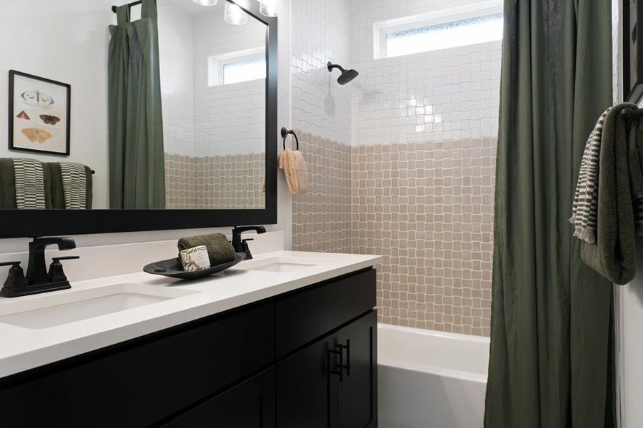 Furnished interior view inside a new home in Park Collection At Wolf Ranch, Georgetown (Image 38).