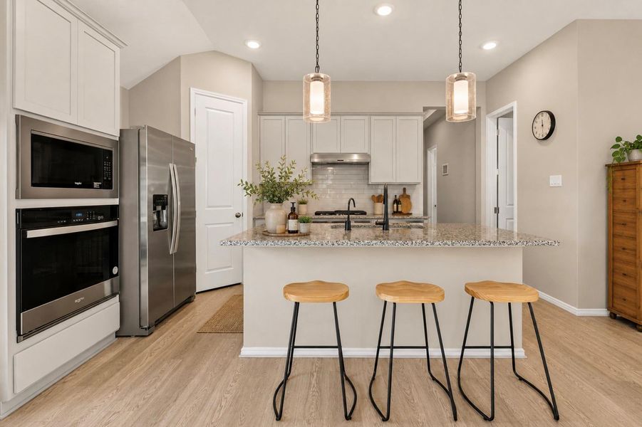 Furnished interior view inside a new home in Pomona, Manvel (Image 6).