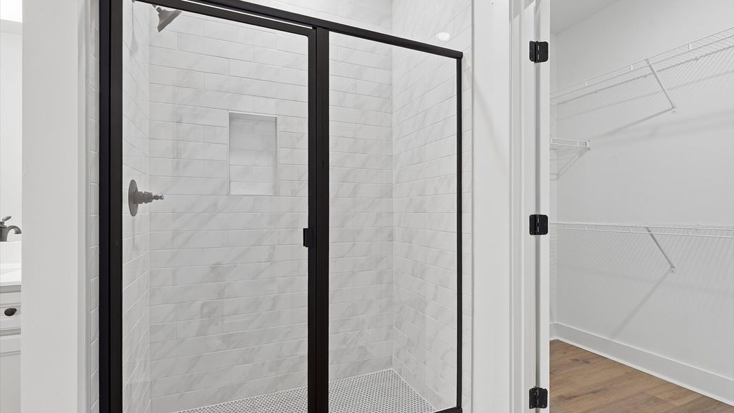 Superior en-suite primary bathroom with a stylish walk-in shower—crafted with high standards in mind at Silo Ridge Superior en-suite primary bathroom with a stylish walk-in shower—crafted with high standards in mind at Silo Ridge