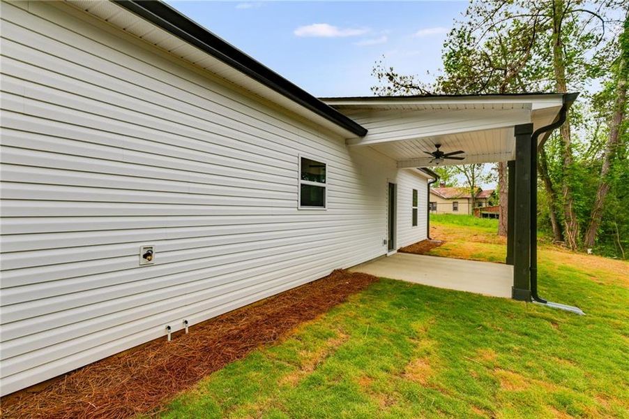 Exterior details and patio area of a home in , Cedartown (Image 19).