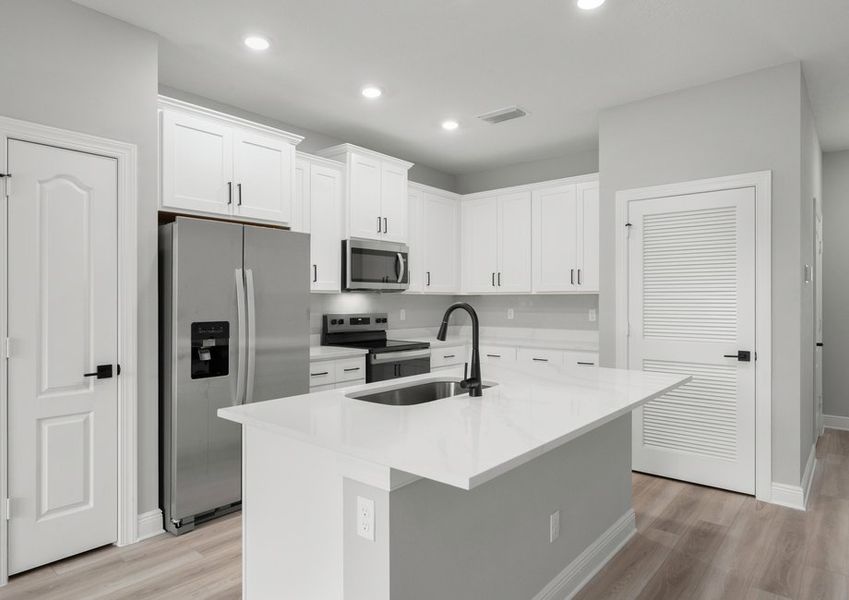 Kitchen island with a breakfast bar