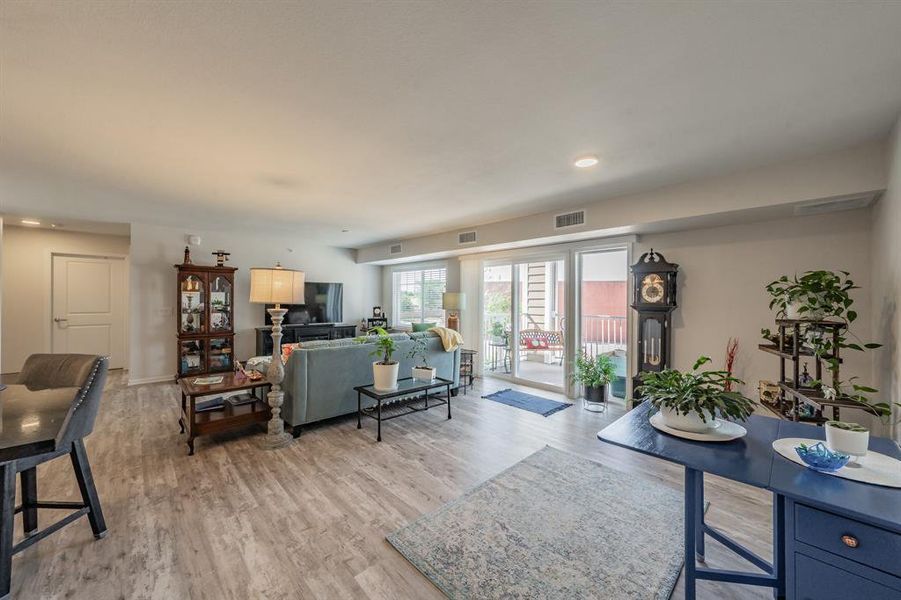 Plenty of space to accommodate guests and easy access to outdoor patio.