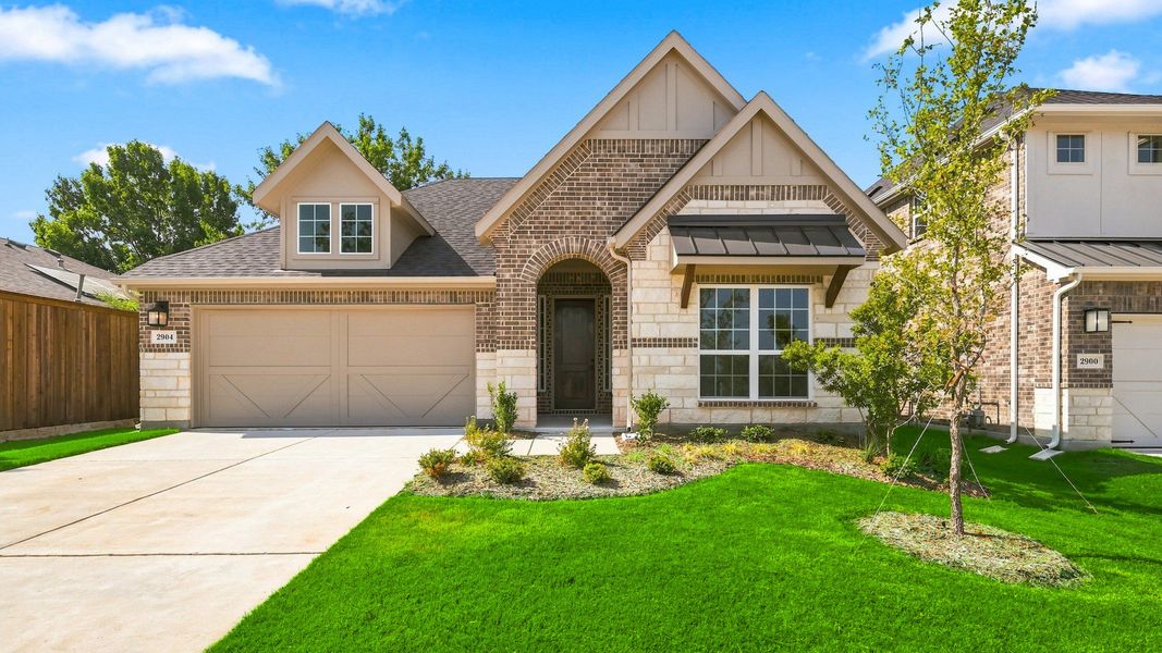 Front exterior of a new home in Taylor Estates, Corinth, TX, highlighting curb appeal (Image 22).