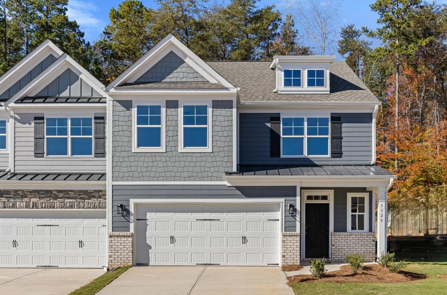 Front exterior of a new home in Harbor Crossing, Greensboro, NC, highlighting curb appeal (Image 1). Front exterior of a new home in Harbor Crossing, Greensboro, NC, highlighting curb appeal (Image 1).