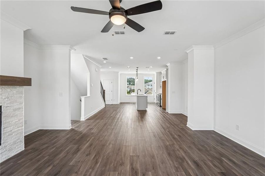 Spacious, unfurnished interior of a new home in Millcroft Townhomes, Buford (Image 27). Spacious, unfurnished interior of a new home in Millcroft Townhomes, Buford (Image 27).